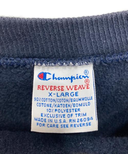 Champion REVERSE WEAVE（チャンピオン リバース ウィーブ）Champion REVERSE WEAVE (チャンピオン リバース ウィーブ) 90's目付きクルーネックスウェット ネイビー サイズ:XLの古着・服飾アイテム