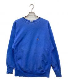 Champion REVERSE WEAVE（チャンピオン リバース ウィーブ）の古着「90's目付きクルーネックスウェット」｜ブルー