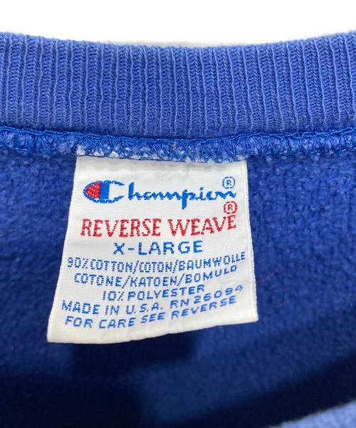 Champion REVERSE WEAVE（チャンピオン リバース ウィーブ）Champion REVERSE WEAVE (チャンピオン リバース ウィーブ) 90's目付きクルーネックスウェット ブルー サイズ:XLの古着・服飾アイテム