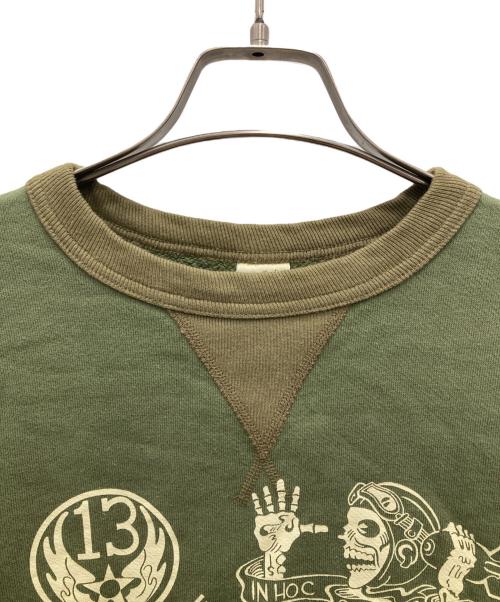 BUZZ RICKSON'S（バズリクソンズ）Buzz Rickson's (バズリクソンズ) 5th BOMB.GROUP BOMBER BARONS SET-IN CREW NECK SWEAT カーキ サイズ:Mの古着・服飾アイテム