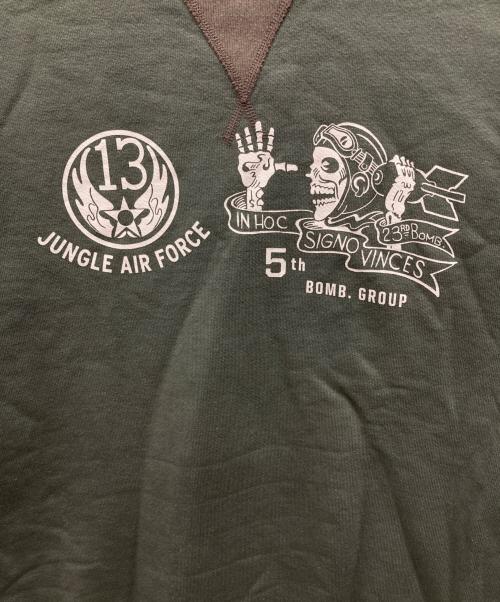 BUZZ RICKSON'S（バズリクソンズ）Buzz Rickson's (バズリクソンズ) 5th BOMB.GROUP BOMBER BARONS SET-IN CREW NECK SWEAT カーキ サイズ:Mの古着・服飾アイテム