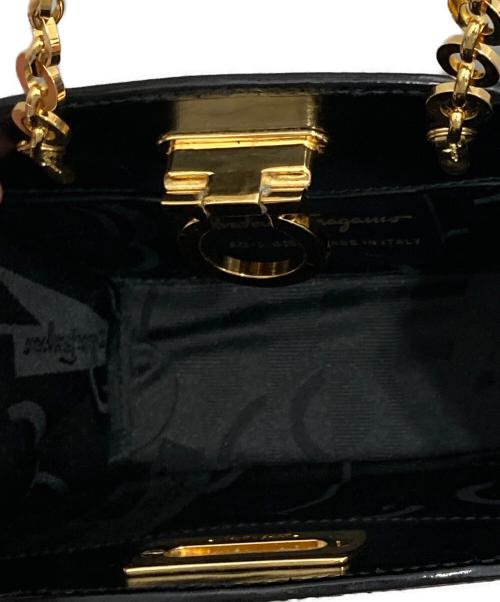 Salvatore Ferragamo（サルヴァトーレ フェラガモ）Salvatore Ferragamo (サルヴァトーレ フェラガモ) ガンチーニチェーンショルダーバッグ ブラックの古着・服飾アイテム
