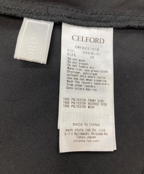 CELFORD（セルフォード）CELFORD (セルフォード) パフスリーブメッシュブラウス ブラック サイズ:36の古着・服飾アイテム