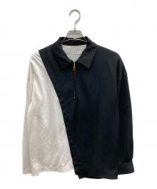 CULLNI（クルニ）の古着「コンビネーションハーフジップシャツ」｜ホワイト×ブラック