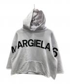 MM6 Maison Margielaエムエムシックスメゾンマルジェラ）の古着「ロゴフーデッドパーカ-」｜ホワイト