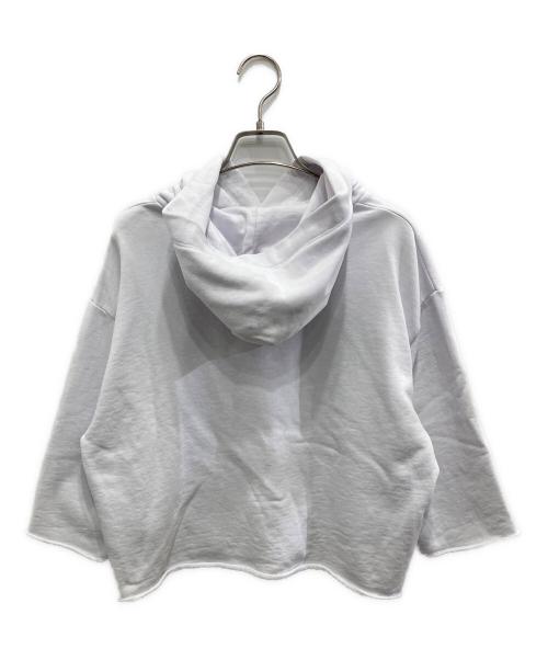 MM6 Maison Margiela（エムエムシックスメゾンマルジェラ）MM6 Maison Margiela (エムエムシックスメゾンマルジェラ) ロゴフーデッドパーカ- ホワイト サイズ:12の古着・服飾アイテム