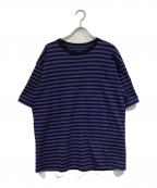 Needlesニードルズ）の古着「S/S CREW NECK TEE COTTON STRIPE」｜パープル×ブラック