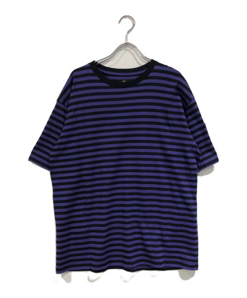 Needles（ニードルズ）Needles (ニードルズ) S/S CREW NECK TEE COTTON STRIPE パープル×ブラック サイズ:SIZE Mの古着・服飾アイテム