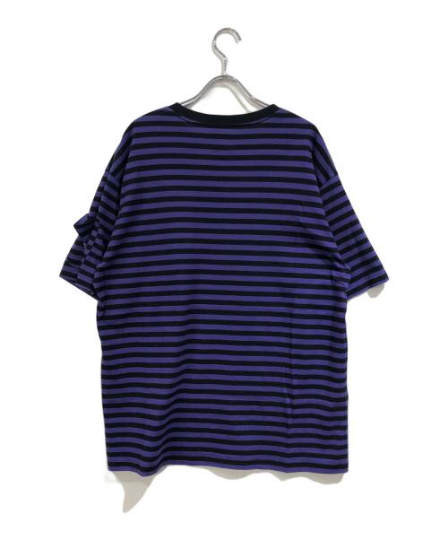 Needles（ニードルズ）Needles (ニードルズ) S/S CREW NECK TEE COTTON STRIPE パープル×ブラック サイズ:SIZE Mの古着・服飾アイテム