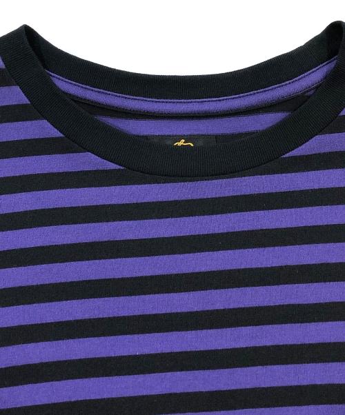 Needles（ニードルズ）Needles (ニードルズ) S/S CREW NECK TEE COTTON STRIPE パープル×ブラック サイズ:SIZE Mの古着・服飾アイテム