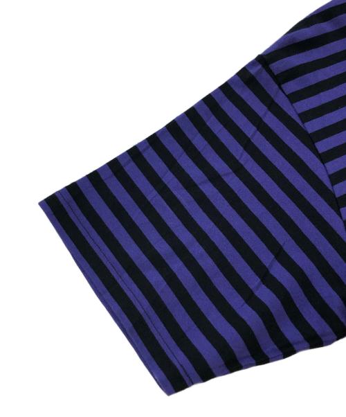 Needles（ニードルズ）Needles (ニードルズ) S/S CREW NECK TEE COTTON STRIPE パープル×ブラック サイズ:SIZE Mの古着・服飾アイテム