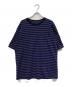 Needles（ニードルズ）の古着「S/S CREW NECK TEE COTTON STRIPE」｜パープル×ブラック