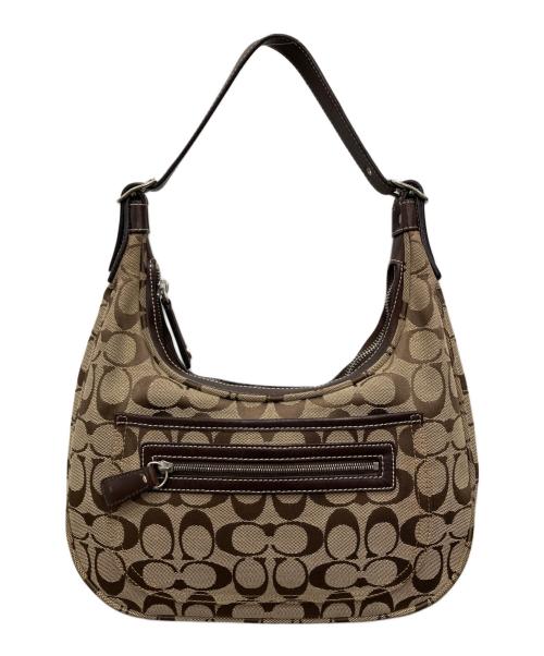 COACH（コーチ）COACH (コーチ) シグネチャーワンショルダーバッグ ベージュの古着・服飾アイテム