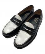 G.H.BASS&CO.ジー・エイチ・バス）の古着「LARSON MOC PENNY LOAFER/ラーソン ペニーローファー」｜ブラック×ホワイト