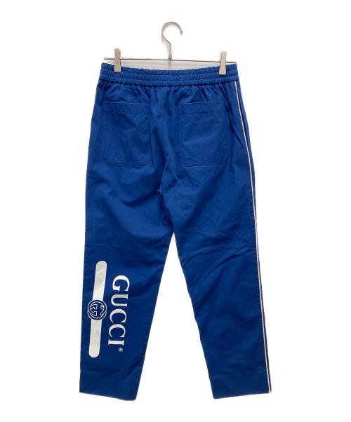GUCCI（グッチ）GUCCI (グッチ) コットンナイロン ロゴイージーパンツ ブルー サイズ:44の古着・服飾アイテム