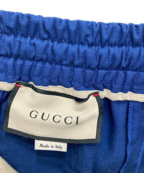 GUCCI（グッチ）GUCCI (グッチ) コットンナイロン ロゴイージーパンツ ブルー サイズ:44の古着・服飾アイテム