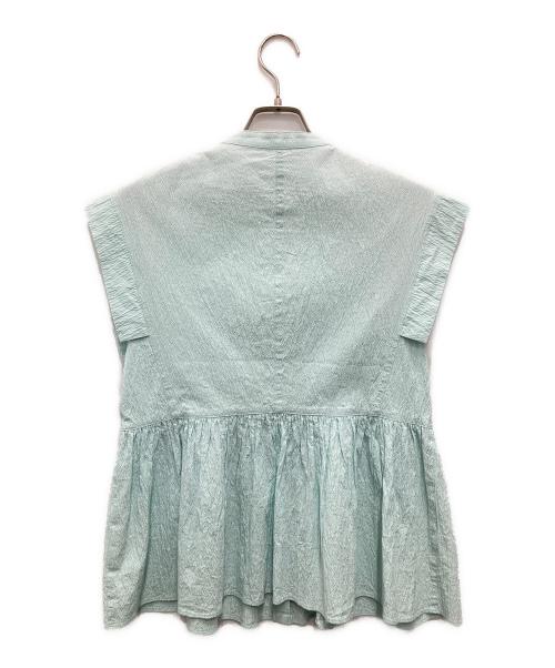 NOLLEY'S sophi（ノーリーズソフィー）NOLLEY'S sophi (ノーリーズソフィー) サッカーペプラムブラウス ブルー サイズ:38の古着・服飾アイテム