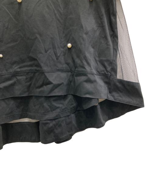 PICCIN PERLA（ピッチン）PICCIN PERLA (ピッチン) パール付きバックチュールプルオーバー ブラック サイズ:Mの古着・服飾アイテム