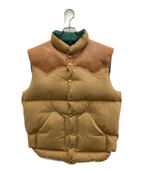RockyMountainFeatherBed（ロッキーマウンテンフェザーベッド）RockyMountainFeatherBed (ロッキーマウンテンフェザーベッド) WAREHOUSE (ウエアハウス) ドビーツイル ダウンベスト ブラウン サイズ:46の古着・服飾アイテム