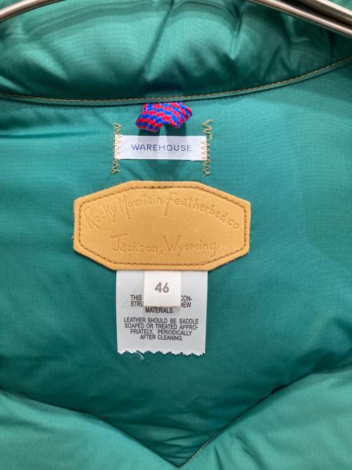 RockyMountainFeatherBed（ロッキーマウンテンフェザーベッド）RockyMountainFeatherBed (ロッキーマウンテンフェザーベッド) WAREHOUSE (ウエアハウス) ドビーツイル ダウンベスト ブラウン サイズ:46の古着・服飾アイテム