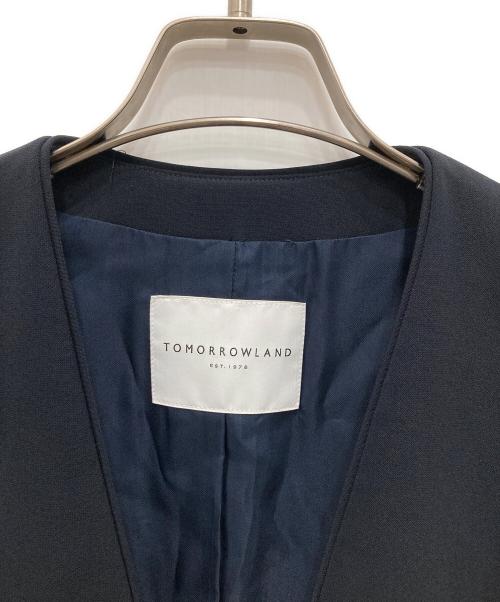 TOMORROW LAND（トゥモローランド）TOMORROW LAND (トゥモローランド) ドライダブルクロス ノーカラージャケット ネイビー サイズ:36の古着・服飾アイテム