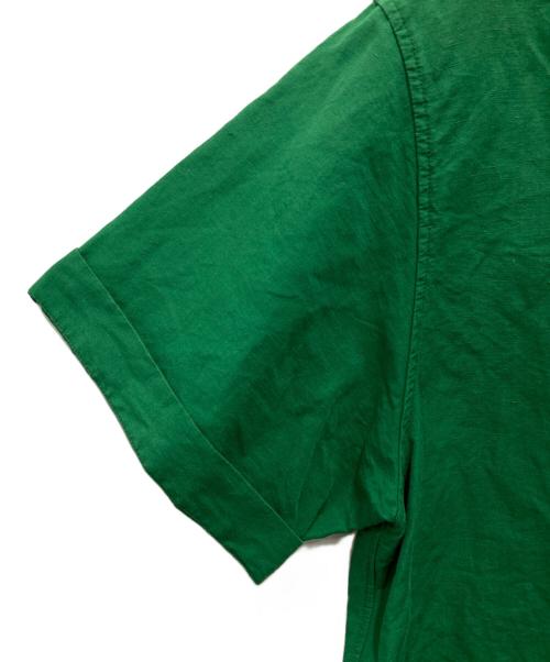 AURALEE（オーラリー）AURALEE (オーラリー) HIGH DENSITY FINX LINEN WEATHER HALF SLEEVED SHIRT グリーンの古着・服飾アイテム