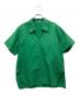 AURALEE（オーラリー）の古着「HIGH DENSITY FINX LINEN WEATHER HALF SLEEVED SHIRT」｜グリーン