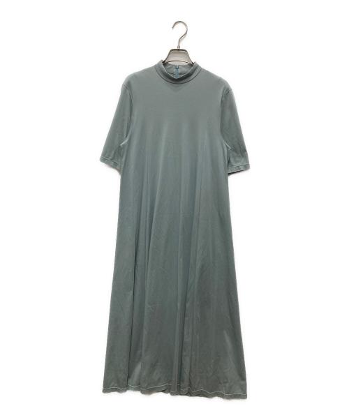 Graphpaper（グラフペーパー）Graphpaper (グラフペーパー) Fine Smooth Mock Neck Panel Line Dress サックスブルーの古着・服飾アイテム