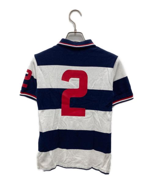 POLO RALPH LAUREN（ポロ・ラルフローレン）POLO RALPH LAUREN (ポロ・ラルフローレン) ポニーポロシャツ ホワイト×ネイビー サイズ:Sの古着・服飾アイテム