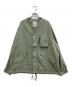 snow peak（スノーピーク）の古着「TAKIBI Herringbone Collarless Jacket/タキビ　ヘリンボーン　カラーレス　ジャケット」｜グリーン