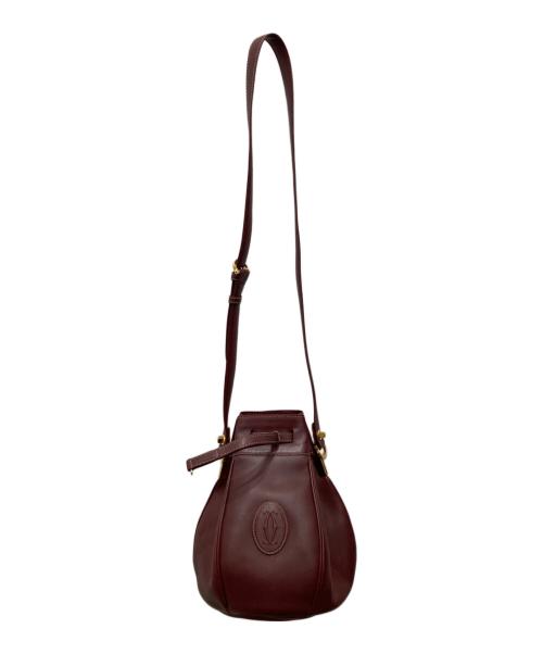 Cartier（カルティエ）Cartier (カルティエ) ヴィンテージ巾着ショルダーバッグ ボルドーの古着・服飾アイテム