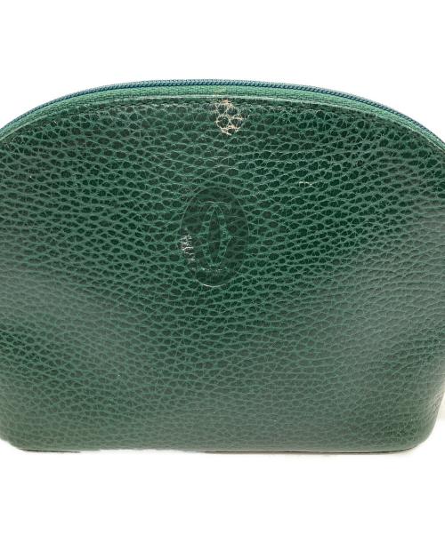 Cartier（カルティエ）Cartier (カルティエ) コスメポーチ グリーンの古着・服飾アイテム
