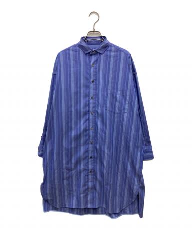 美品▲TICCA ティッカ//ストライプ半袖シャツ▲ライトブルー ゆったり 中古・古着通販】TICCA (ティッカ) ストライプシャツワンピース ブルー