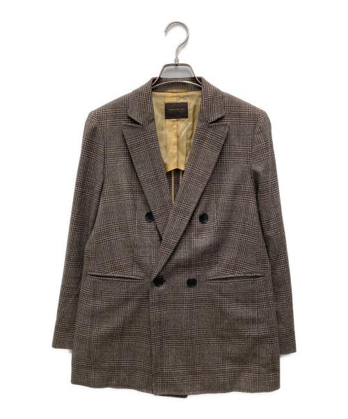 TOMORROW LAND collection（トゥモローランドコレクション）TOMORROW LAND collection (トゥモローランドコレクション) ブラウニーグレンチェック ダブルブレストジャケット ベージュ サイズ:36の古着・服飾アイテム