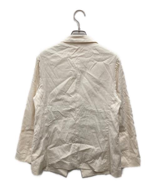 BALLSEY（ボールジィ）BALLSEY (ボールジィ) セルロースリネンストレッチ ピークドラペルジャケット アイボリー サイズ:34の古着・服飾アイテム
