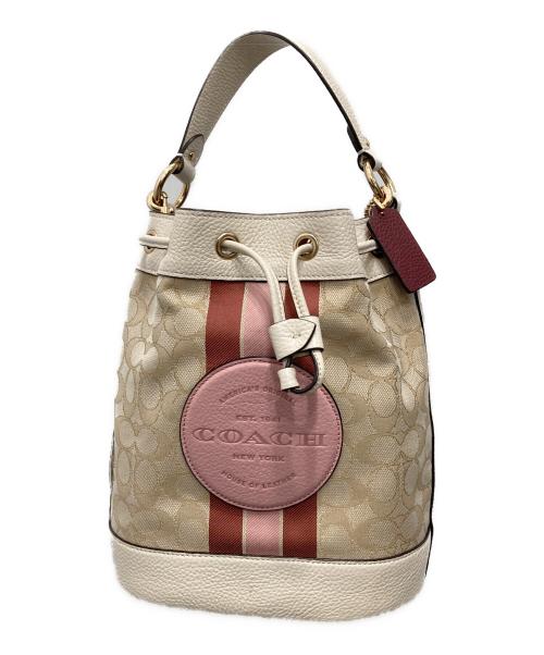 COACH（コーチ）COACH (コーチ) Dempsey Drawstring Bucket Bag ベージュの古着・服飾アイテム
