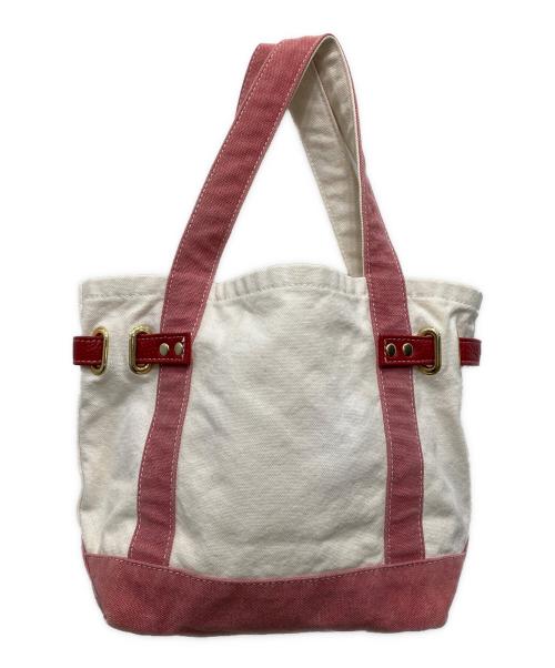 SITA PARANTICA（シータパランティカ）sita parantica (シータパランティカ) ヴィンテージ加工オリジナルキャンバス トートバッグS ホワイト×ピンクの古着・服飾アイテム