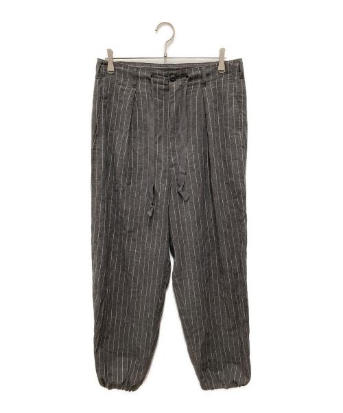 JOURNAL STANDARD（ジャーナルスタンダード）JOURNAL STANDARD (ジャーナルスタンダード) リネン ポリ ストライプ オーバー パンツ グレー サイズ:Mの古着・服飾アイテム