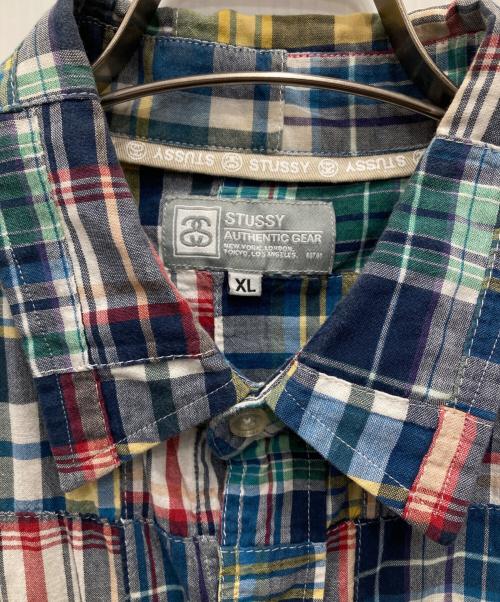 stussy（ステューシー）stussy (ステューシー) 00sパッチワークシャツ マルチカラー サイズ:XLの古着・服飾アイテム