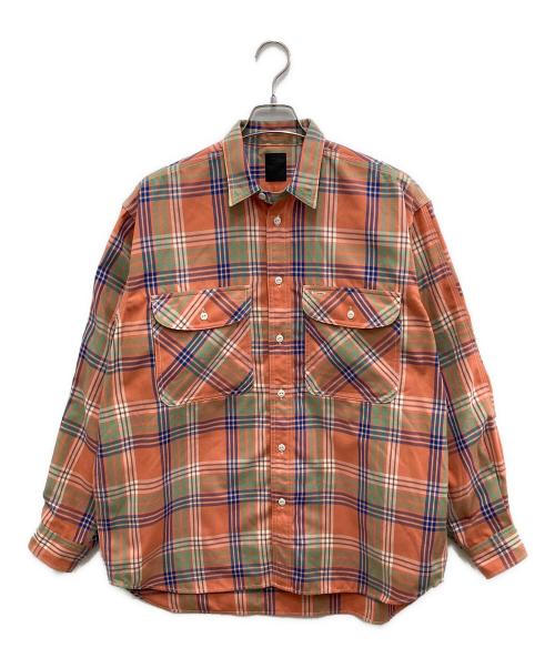 DAIWA PIER39（ダイワ ピア39）DAIWA PIER39 (ダイワ ピア39) TECH ELBOW PATCH WORK SHIRTS FLANNEL オレンジ サイズ:Mの古着・服飾アイテム