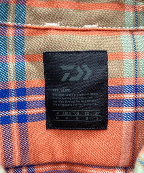 DAIWA PIER39（ダイワ ピア39）DAIWA PIER39 (ダイワ ピア39) TECH ELBOW PATCH WORK SHIRTS FLANNEL オレンジ サイズ:Mの古着・服飾アイテム