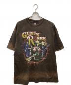Giant Vintageジャイアントヴィンテージ）の古着「GUNS N ROSES SKELTONS LIVE FRT T-SHIRT」｜ブラウン