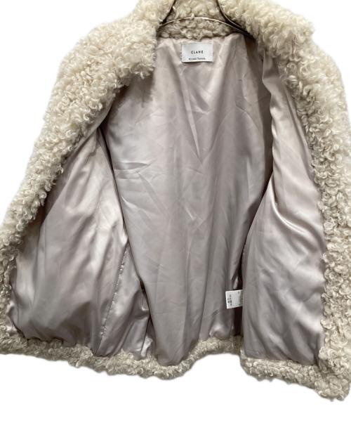CLANE（クラネ）CLANE (クラネ) CURL FUR SHORT COAT/カール ファー ショート コート ホワイトの古着・服飾アイテム
