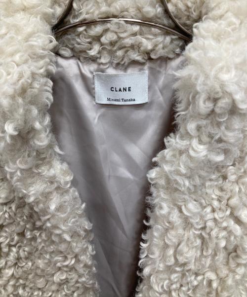 CLANE（クラネ）CLANE (クラネ) CURL FUR SHORT COAT/カール ファー ショート コート ホワイトの古着・服飾アイテム