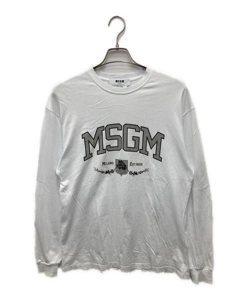 MSGM（エムエスジーエム）MSGM (エムエスジーエム) AZUL by moussy (アズールバイマウジー) LONG SLEEVE TEE ホワイト サイズ:XSの古着・服飾アイテム