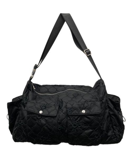 POPPY（ポピー）POPPY (ポピー) Flower quilted shoulder bag ブラックの古着・服飾アイテム
