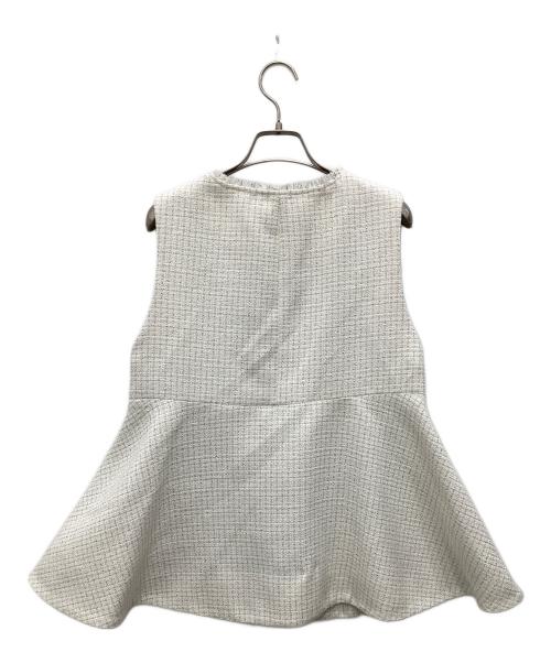 CELFORD（セルフォード）CELFORD (セルフォード) フレアペプラムツィードジレ ホワイト サイズ:Fの古着・服飾アイテム