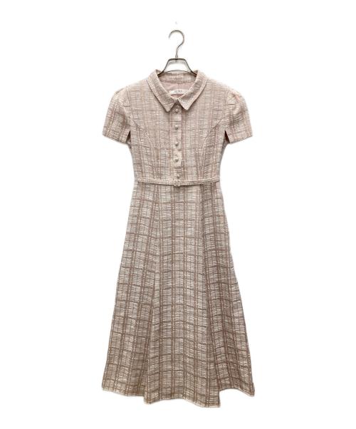 HER LIP TO（ハーリップトゥ）Her lip to (ハーリップトゥ) Annecy Belted Dress/アヌシー・ベルテッド・ドレス ピンク サイズ:Sの古着・服飾アイテム