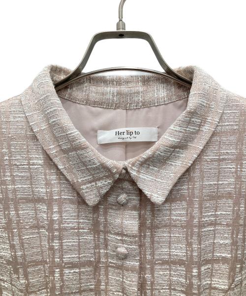 HER LIP TO（ハーリップトゥ）Her lip to (ハーリップトゥ) Annecy Belted Dress/アヌシー・ベルテッド・ドレス ピンク サイズ:Sの古着・服飾アイテム