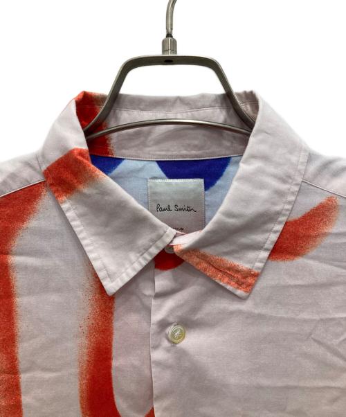 PAUL SMITH（ポールスミス）Paul Smith (ポールスミス) スプレー ロゴ プリント シャツ ピンク サイズ:Mの古着・服飾アイテム